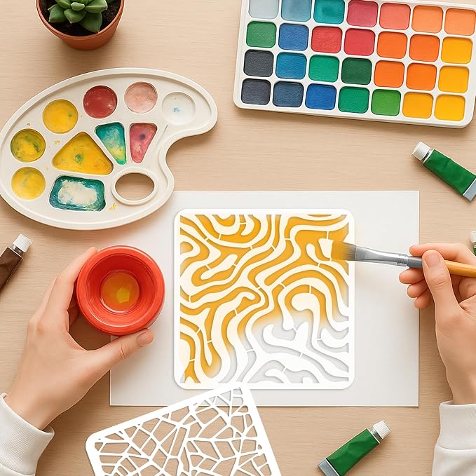 INFUNLY 20pcs Textures Stencils - Image 7