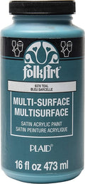 FolkArt Multi-Surface Satin Acrylic Paint in Assorted Colors, 16 oz, Teal 16 Fl by FolkArt