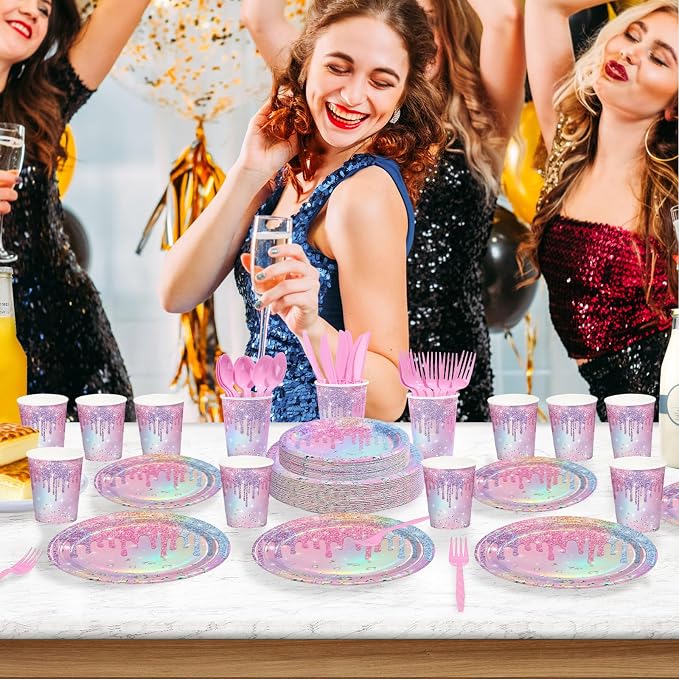 168Pcs Iridescent Birthday Party Decorations - Image 6