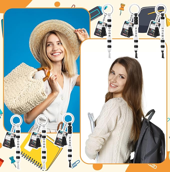 Suncalla 996 Pcs 24 Set Back to School Student Composition Keychain Kit | - Image 7