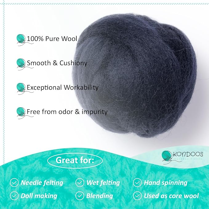 Natural Wool roving, 2 OZ. Best Wool - Image 3