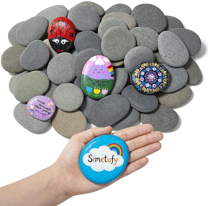 Simetufy 100pcs 1.5-3in River Rocks by Simetufy