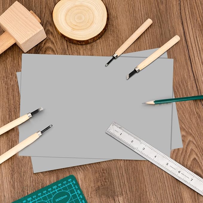 Yeaqee 8 Pcs Linoleum Block Rubber Carving Block Soft Linocut Blocks Large - Image 7