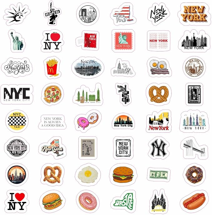 BulbaCraft 100Pcs New York Stickers - Image 4