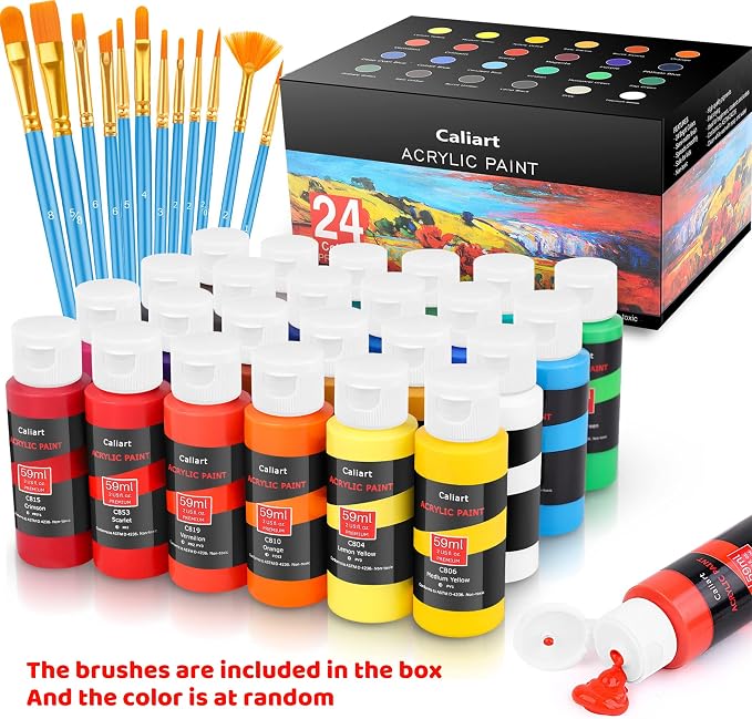 Caliart 24 Colors Acrylic Paint Set - Image 2