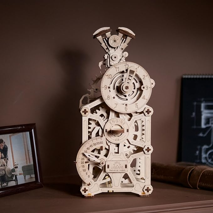 UGEARS Engine Clock 3D Wooden Puzzles - Image 2