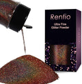 Renfio Holographic Ultra Fine Glitter Powder Metallic Resin Glitter 2.11 Oz PET by Renfio