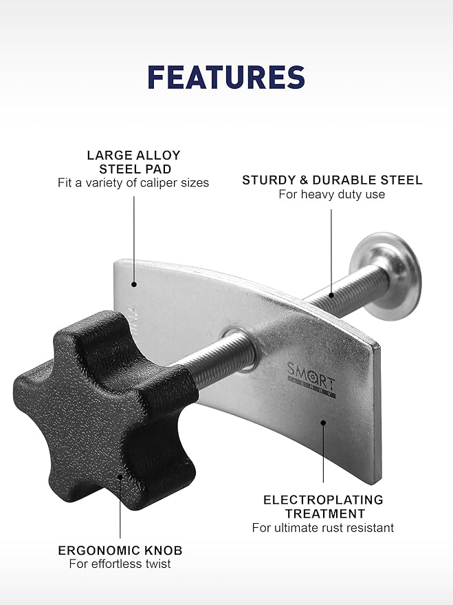 SMART JERRY - Brake Caliper Compression Tool │Heavy Duty Caliper Piston Compressor Tool │Disc Brake Pad Spreader for Compressing Inner Pad │Fit Most Cars and Light Trucks