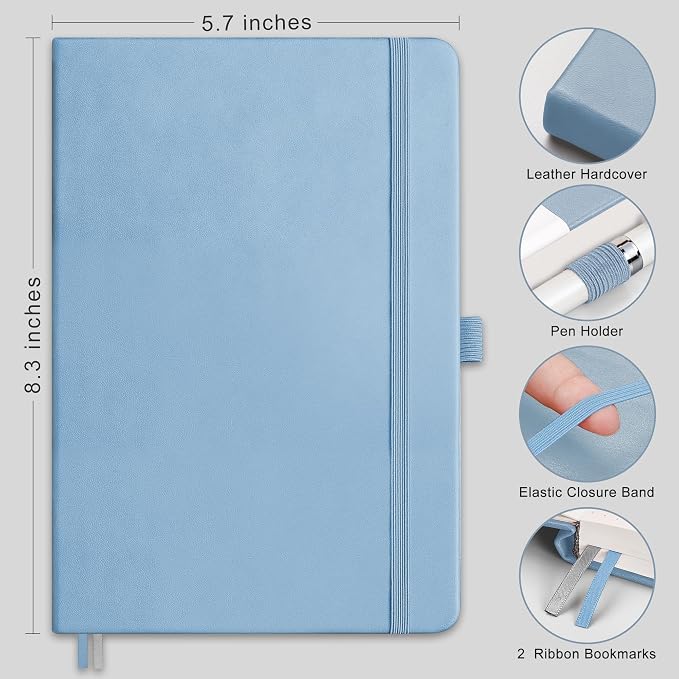 RETTACY Lined Journal Notebook, 192 Numbered Pages, A5 Size | Leather Hardcover - Image 2