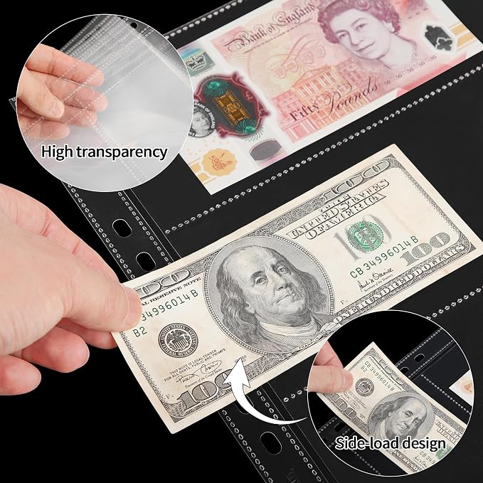 20 Sheets Currency Pages for Paper Money Collection - Image 3