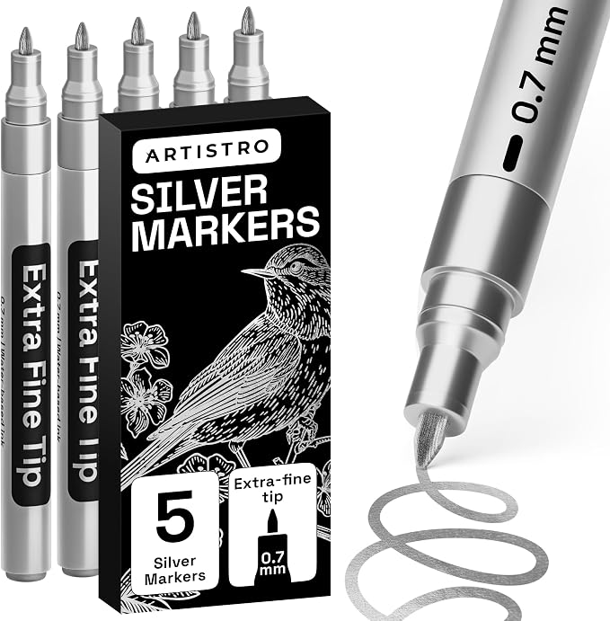 ARTISTRO Silver Paint Pens by ARTISTRO