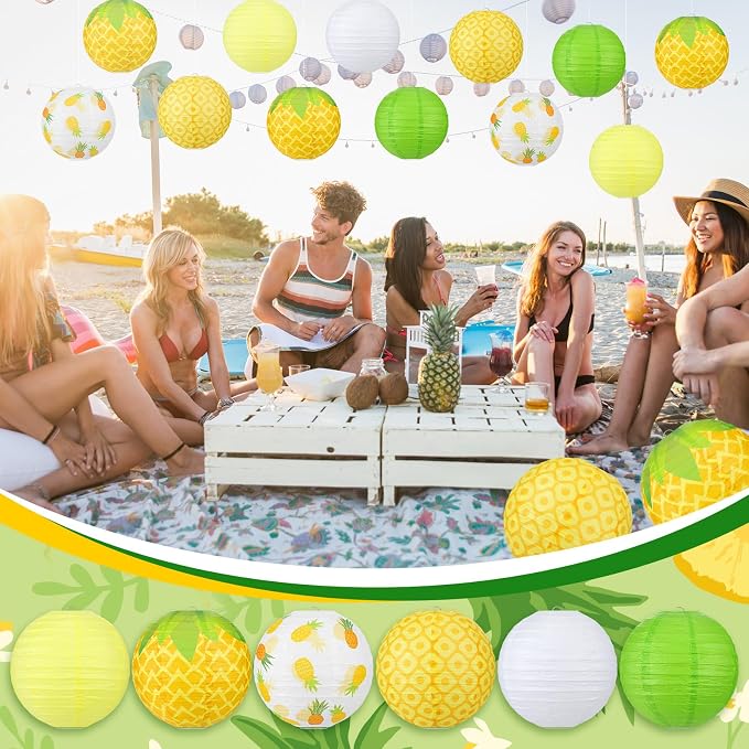 Panelee 12 Pcs Pineapple Party Decorations Hawaiian Party Hanging Supplies 8 - Image 5
