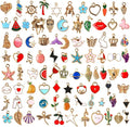 SANNIX 110pcs Assorted Gold Plated Enamel Pendants Necklace Bracelet Charms by SANNIX