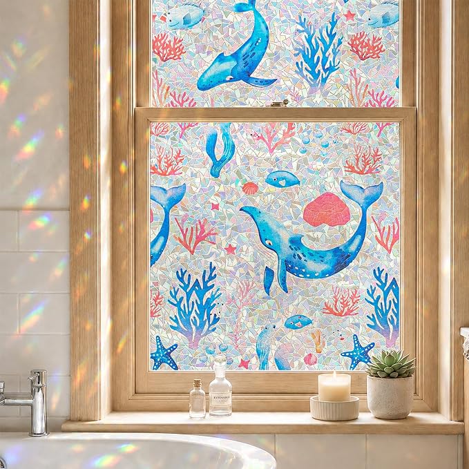 ADD.HERES Window Privacy Film, Stained Glass Decorative Static Cling, Removable by ADDHERES