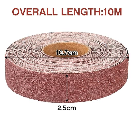 120 Grit Continuous Sandpaper Roll,1" x 32.11 Feet Emery Cloth Roll for Metalworking, Home Improvement, Sanding Automotive Plumbing