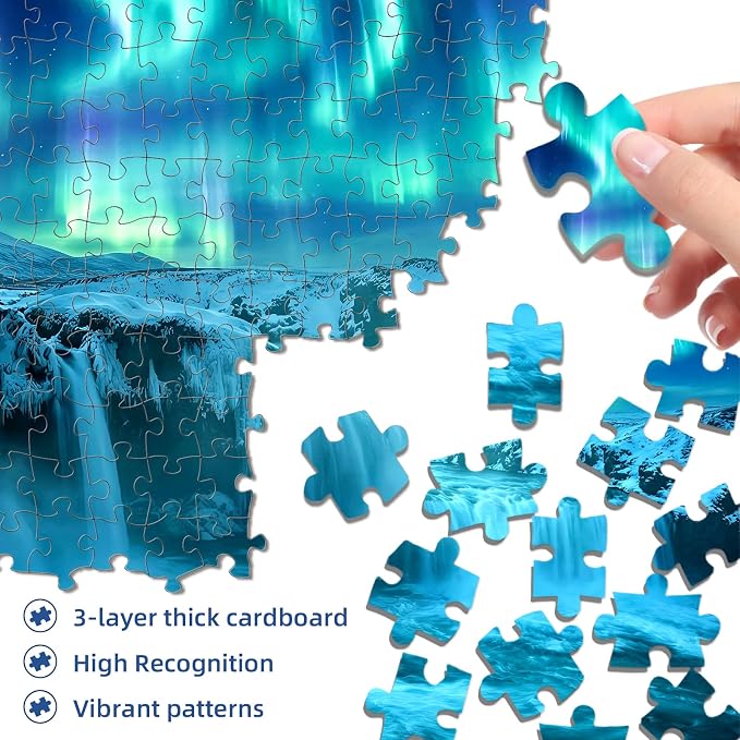 Aurora Waterfall Puzzles for Adults 1000 Pieces, Impossible Hard Challenging - Image 2