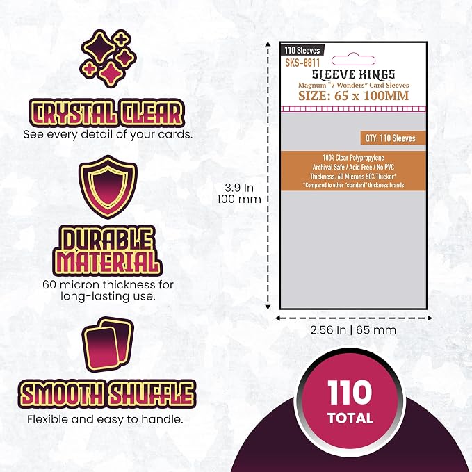Sleeve Kings Standard Card Sleeves – 110 Count, Large Size, Compatible - Image 4