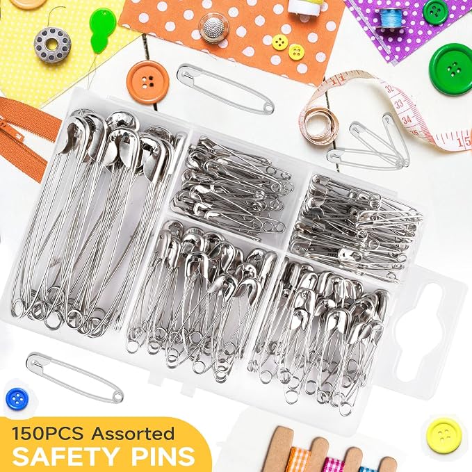 Huhuhero 160Pcs Safety Pins, Large & Small Safety Pins - Image 6