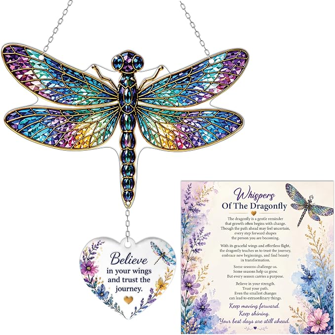 Devory 4 Inch Acrylic Dragonfly Suncatcher, Sun Catchers Indoor Window by DEVORY