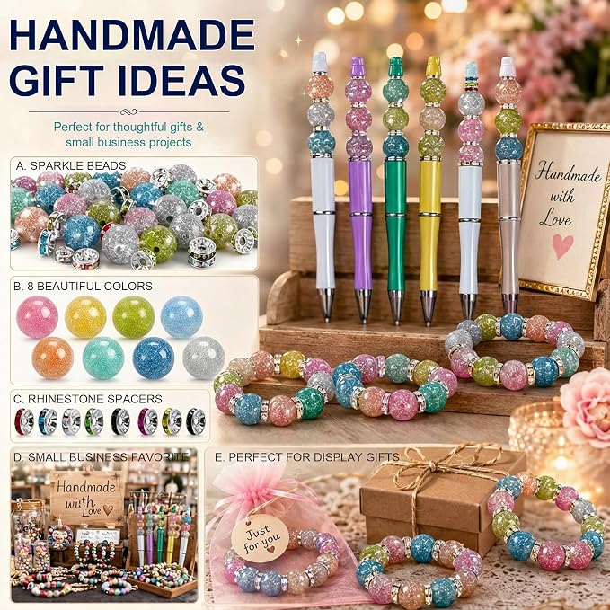 250 Pcs Beads for Pens - 16mm Focal Beads for Beadable Pens - Image 4