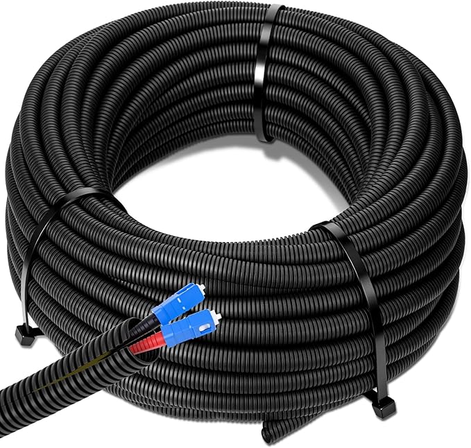 Sasylvia 1/4" x 150 ft Split Wire Loom Tubing Automotive Wire Loom Assortment Split Cable Sleeves Bulk Flexible Electrical Conduit Protective Kit