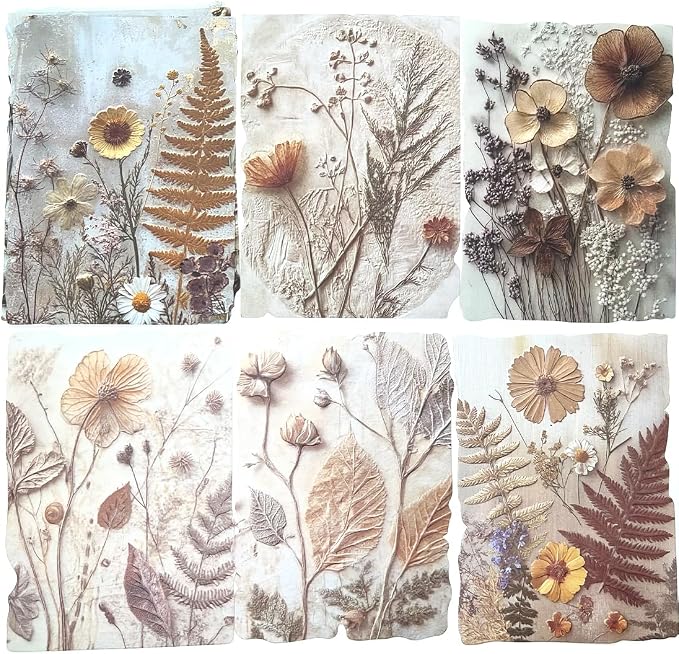 23 Sheets Vintage Autumn Floral Botanical Scrapbook Paper Kit Collage Supplies - Image 5