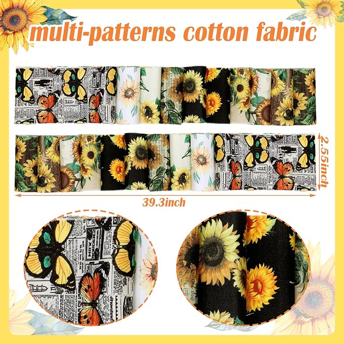 Hosuly 40 Pcs Sunflowers Jelly Fabric - Image 2