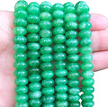 Songxi 5x8mm Natural Green Colored Jade Stone Rondelle Beads, Gemstone by SongXi