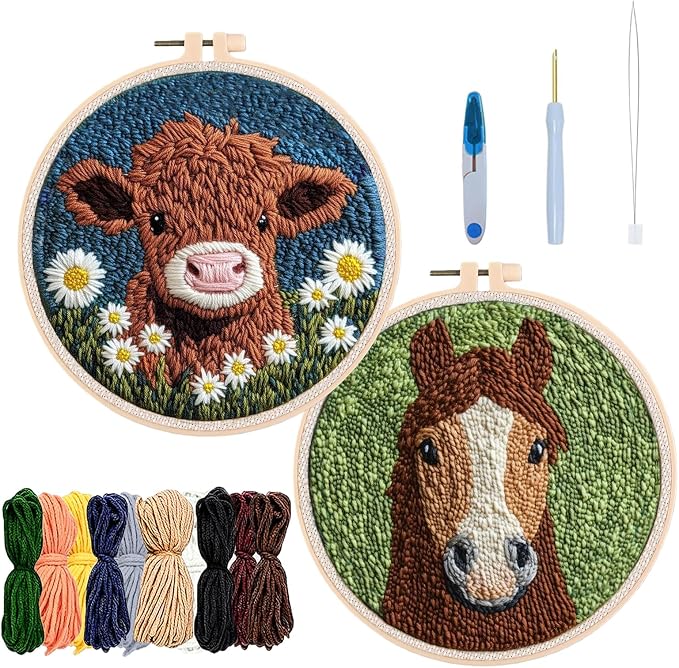 YWAOAIJD Punch Needle Embroidery Kit, Include Punch Needle Tools, Embroidery by YWAOAIJD