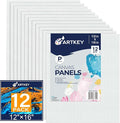 Canvas Panels 12x16 Inch 12-Pack, 10 oz Primed 100% Cotton Canvases by Artkey