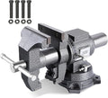 FATO 5-inch Heavy Duty Bench Vise, 360°-Degree Ductile Iron Bench Vise Multi-Purpose Swivel Base and Head With Anvil, Utility Combination Pipe Home Vise for Woodworking