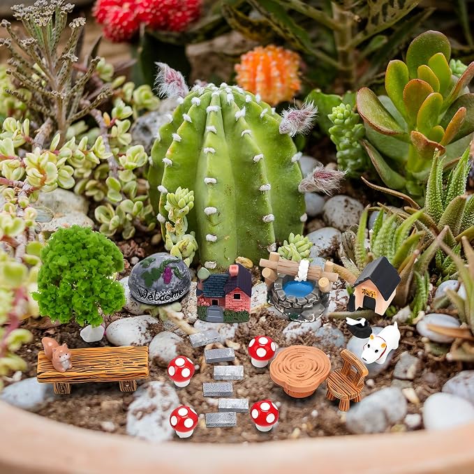 45 Pcs Fairy Garden Accessories Miniatures Garden Kit - Image 5