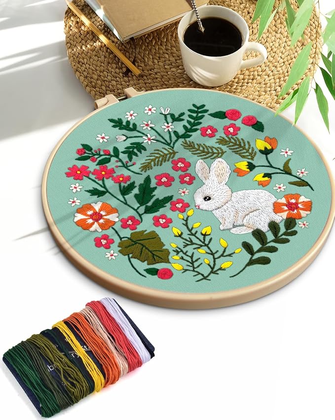 TINDTOP Embroidery Kit for Beginners Adult, Rabbit Embroidery Kit | Include - Image 7