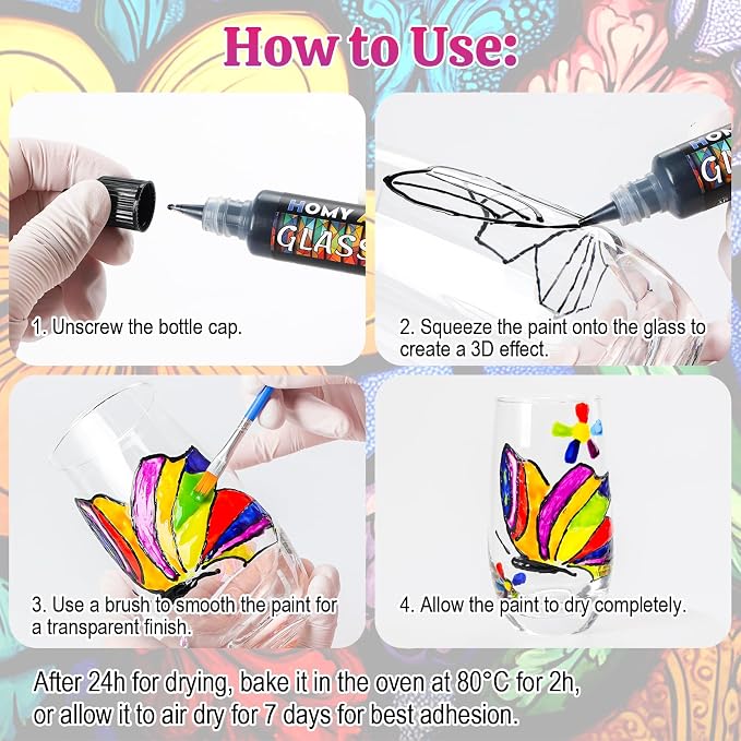 HOMY ARTY Glass Paint 20 Colors - Image 4