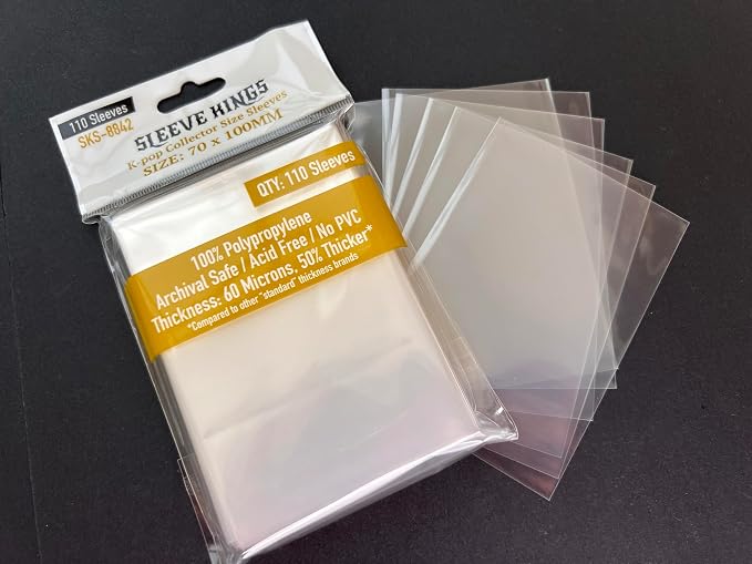 Sleeve Kings K-Pop Collector Card Sleeves – 110 Pack, 70 x 100 mm, Extra Clear - Image 3