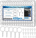 420Pcs 1" 25mm Keychain Making Kit, Including 140Pcs Keychain Rings by Seept