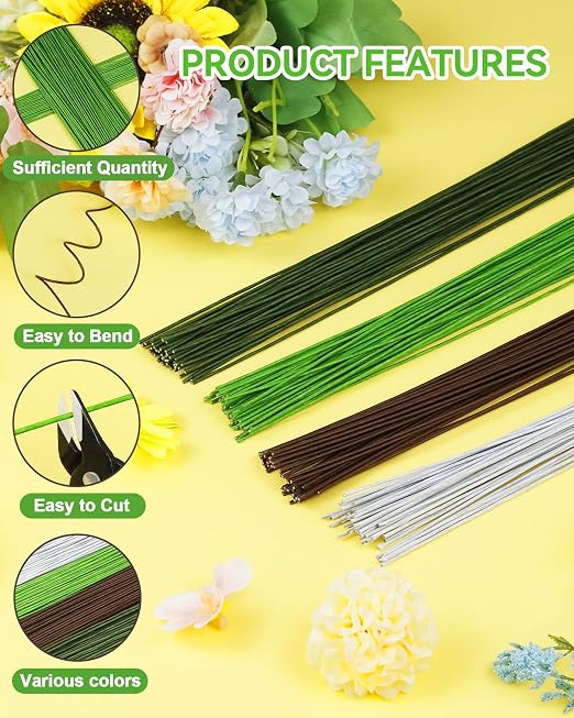 100 PCS FIVEIZERO 26 Gauge Brown Floral Wire Stems - Image 3
