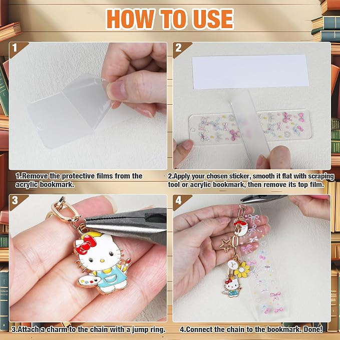 388 Pcs Bow Acrylic Bookmark Blanks Thicken 20 DIY Bookmark Making 22 Bow UV - Image 4