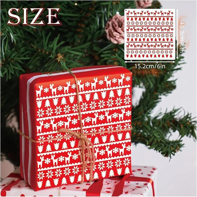 Christmas Stencil 20PCS Reusable Plastic Templates Winter Stencils Christmas - Image 4