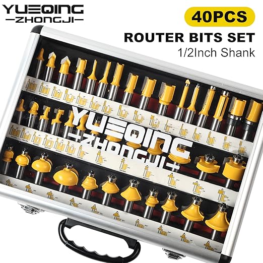 Router Bit Set of 40 Pieces Router bits 1/2 Inch Shank 40pcs Expert Router Bit Kit C3 Alloy Blade Router bits for Precision Carving and Versatile Applications