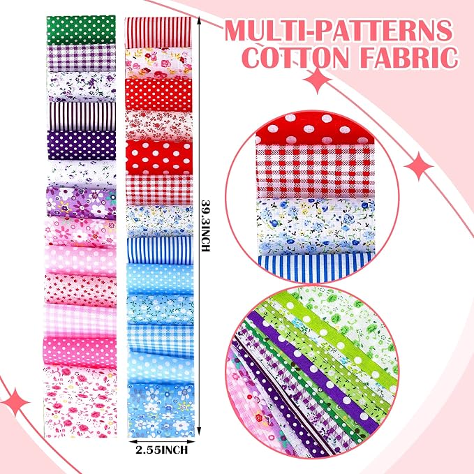 Hosuly 40 Pcs Multicolor Cotton Jelly Fabric - Image 2