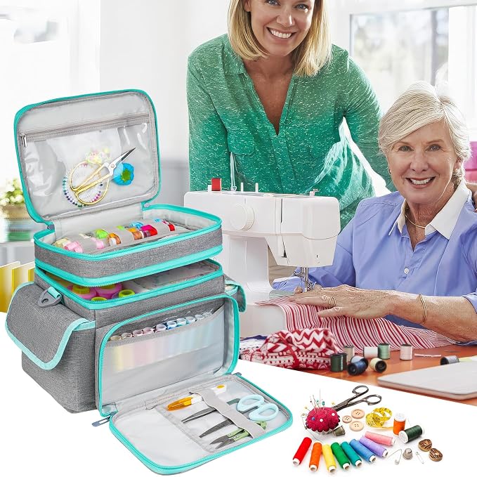 LEFOR·Z Small Sewing Supplies Organizer, Double-Layer Sewing Accessories - Image 8