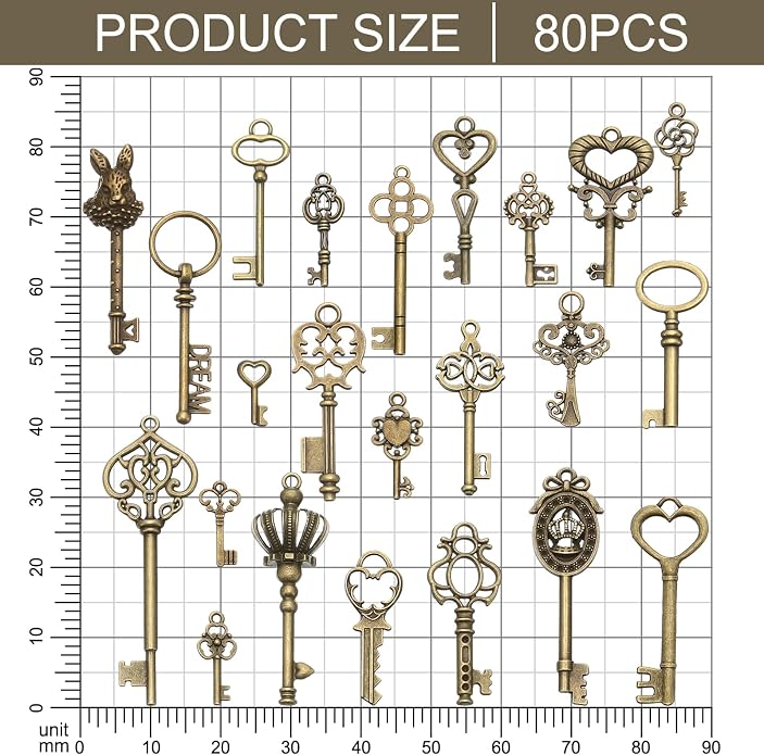 Hicarer 80 Pieces Antique Silver Pendants Charms Pendants Gothic Jewelry Making - Image 2