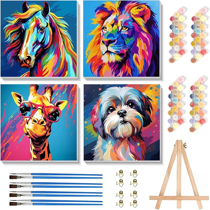 cviokrdu 4 Pack Paint by Numbers Kit by cviokrdu