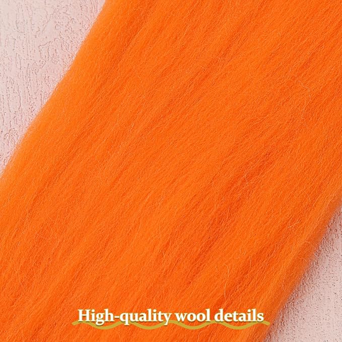 QMNNMA Wool Roving 0.88 lb, Colored Natural Wool Roving - Image 2