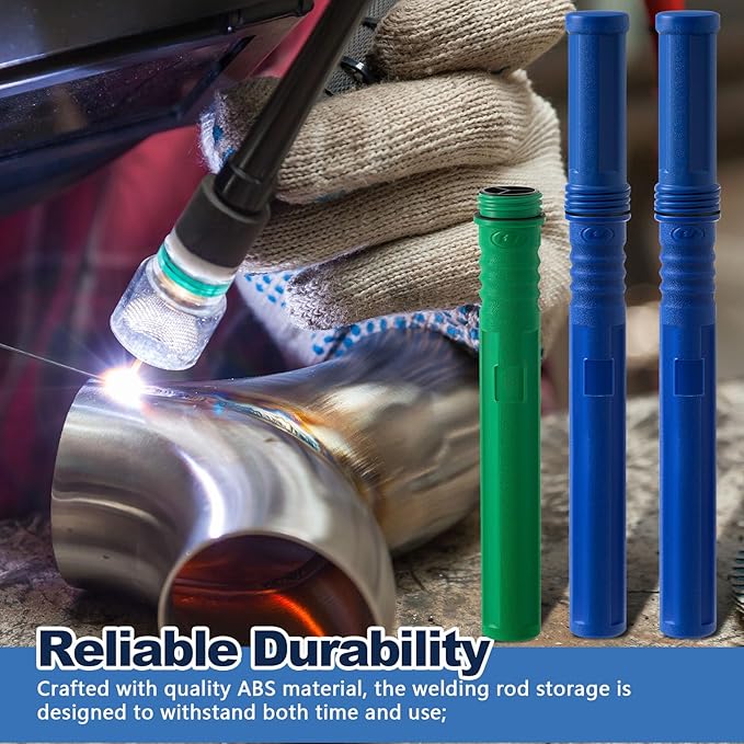 Tandefio 4 Pcs Welding Rod Storage Tube 40 Inch Tig Rod Storage Canisters Welding Electrode Holder Airproof Waterproof Container(Green and Blue)