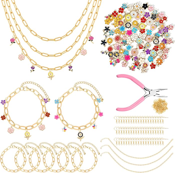 352 Pcs Assorted Charms for Jewelry Making, Mixed Enamel KC Gold Alloy Letter by Unknown