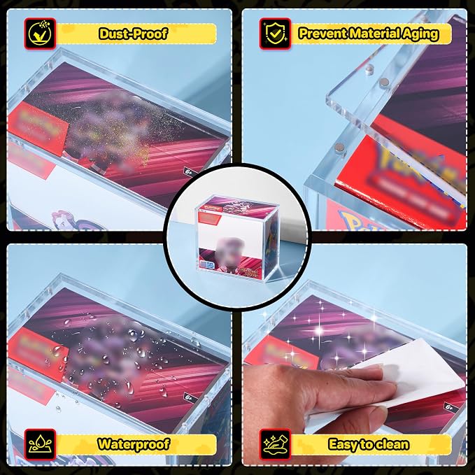 4 PCS PKMN Booster Box Acrylic Case, 5MM Acrylic Display Case, Dustproof and - Image 5