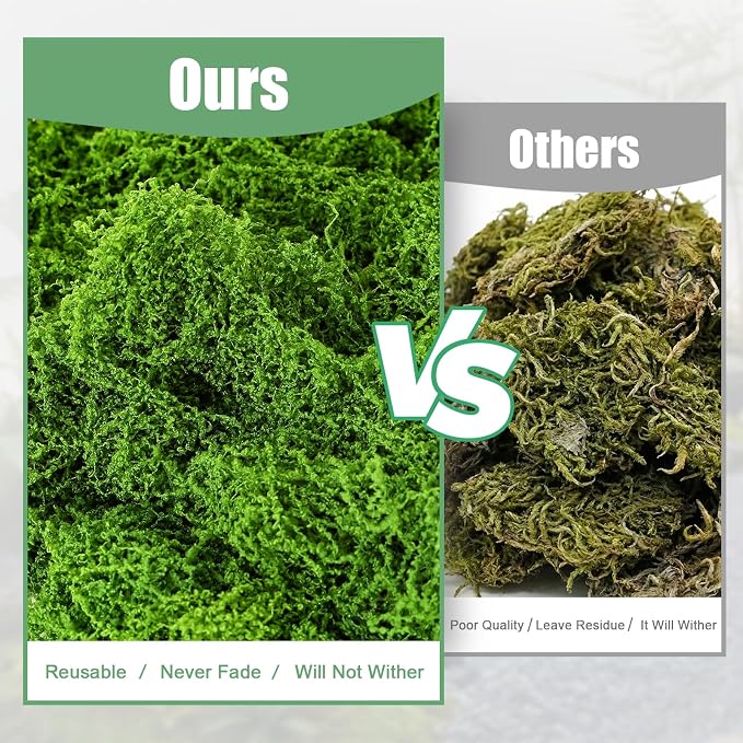 5.3oz Fake Moss for Crafts, Fairy Garden Accessories, Decorative Faux Grass for - Image 8