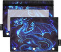 Dragon Blue Black Pencil Pouch for 3 Ring Binder, 2 Pack Waterproof Pencil Bags by BOENLE-WELCOMEYOURCOMING